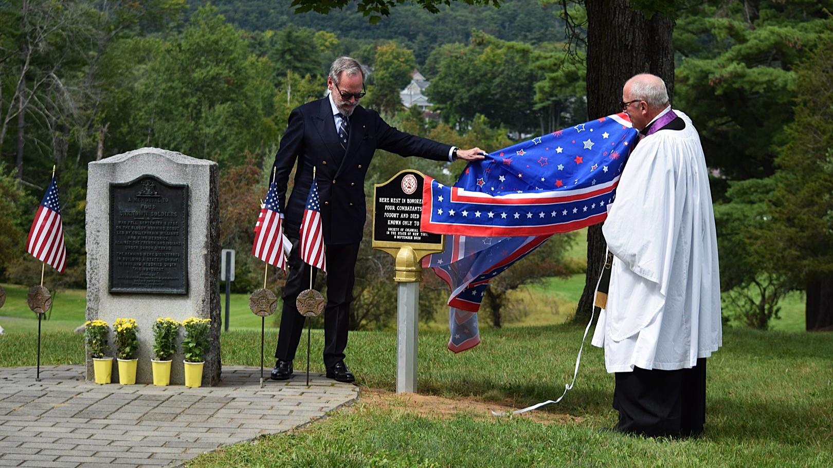 Historical marker unveiled at the Grave of the Four Unknown Soldiers in Battlefield Park - The Lake George Examiner